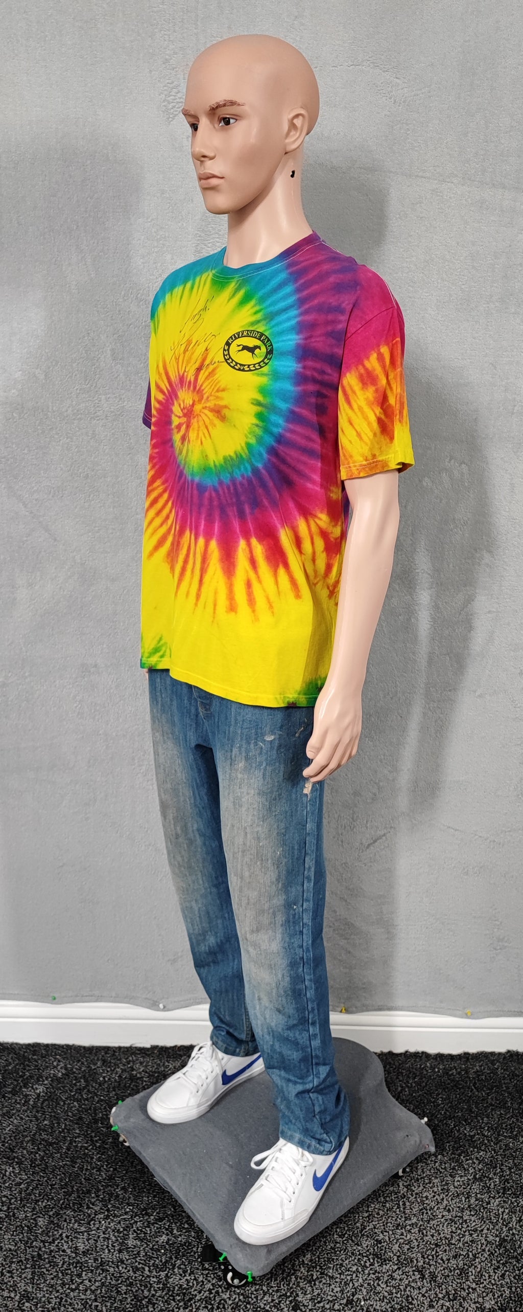 Vintage 2009 Music Festival Tie Dye T-Shirt Multicoloured Retro Y2K Men's Size M