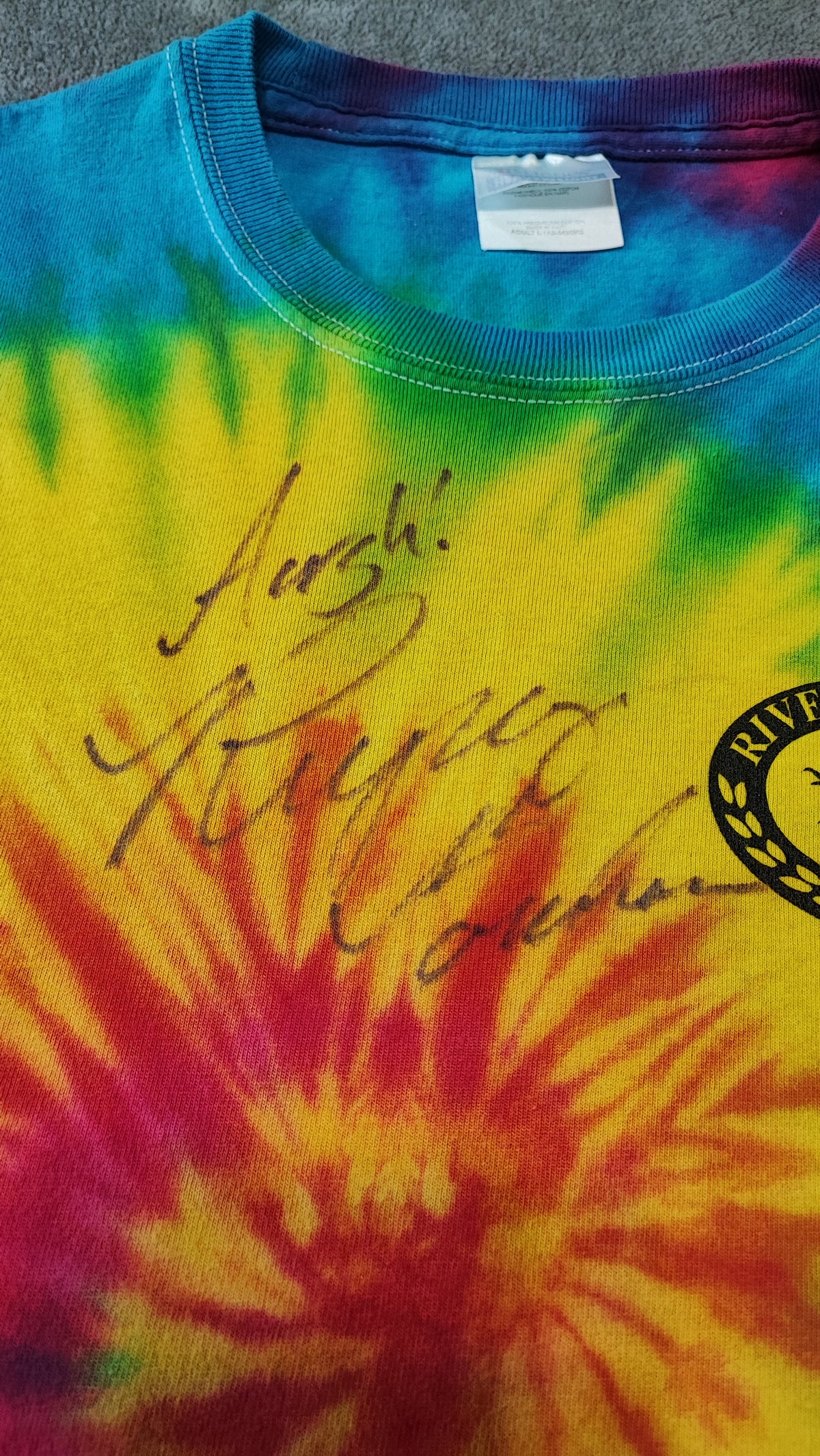 Vintage 2009 Music Festival Tie Dye T-Shirt Multicoloured Retro Y2K Men's Size M