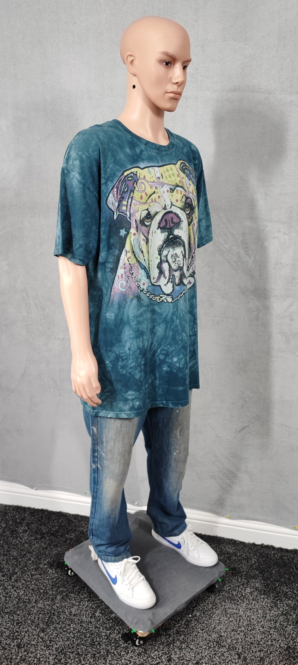 Vintage The Mountain Bulldog Tie Dye T-Shirt Big Face Graphic Men's Size XXL