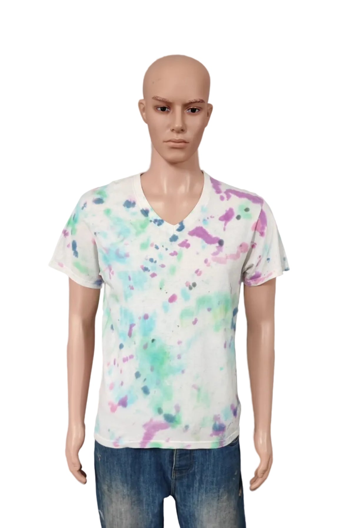 Vintage Fruit of the Loom Tie Dye Graphic T-Shirt Retro 90s Men's Size Small S