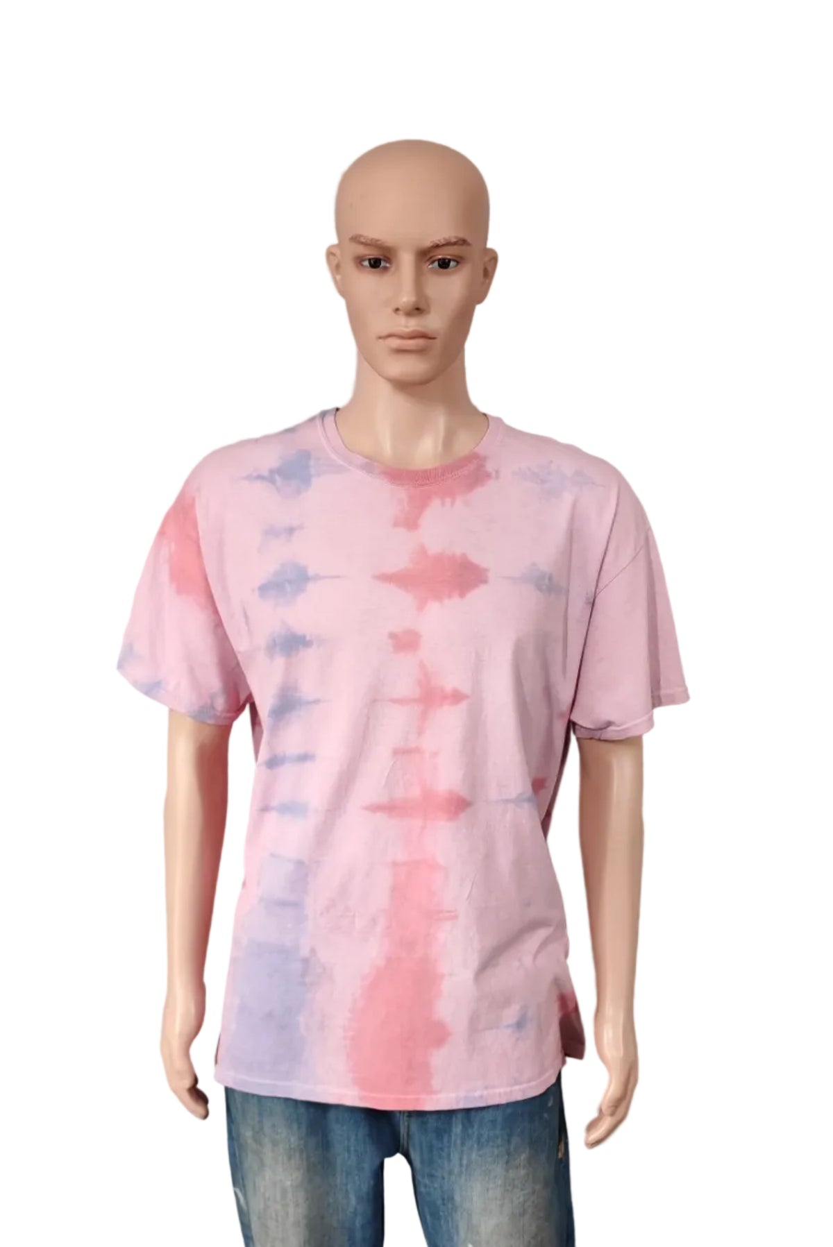 Vintage Hanes Shibori Tie Dye T-Shirt Pink Purple Retro Y2K Men's Size XL
