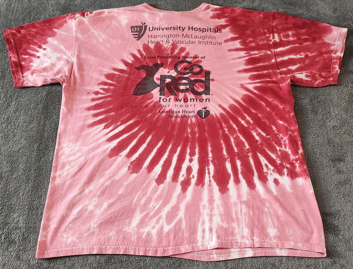 Vintage Go Red USA Tie Dye Graphic T-Shirt Red Pink Retro Y2K Men's Size XL