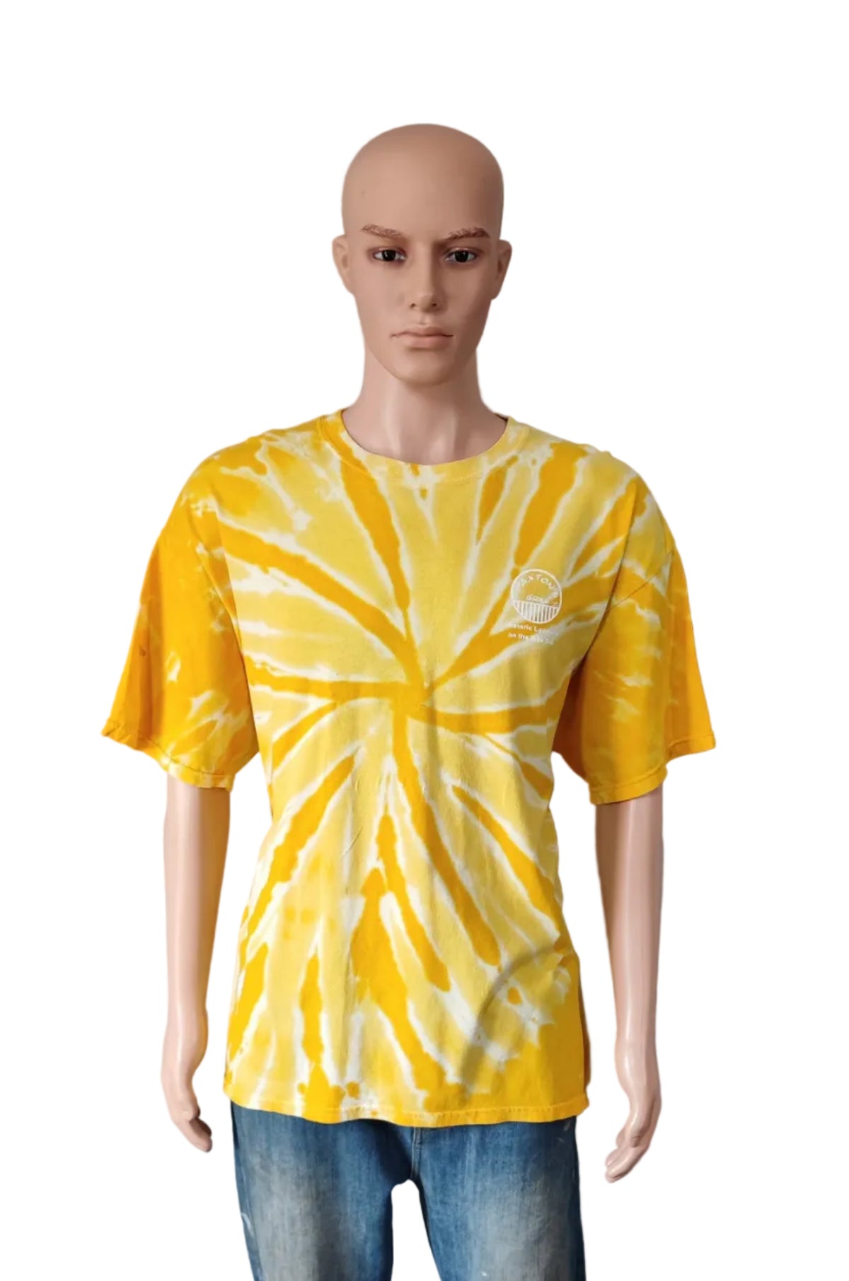 Gildan Yellow Tie Dye Paxtons Grill Little Miami Bike Trail T-Shirt Men's XL XXL