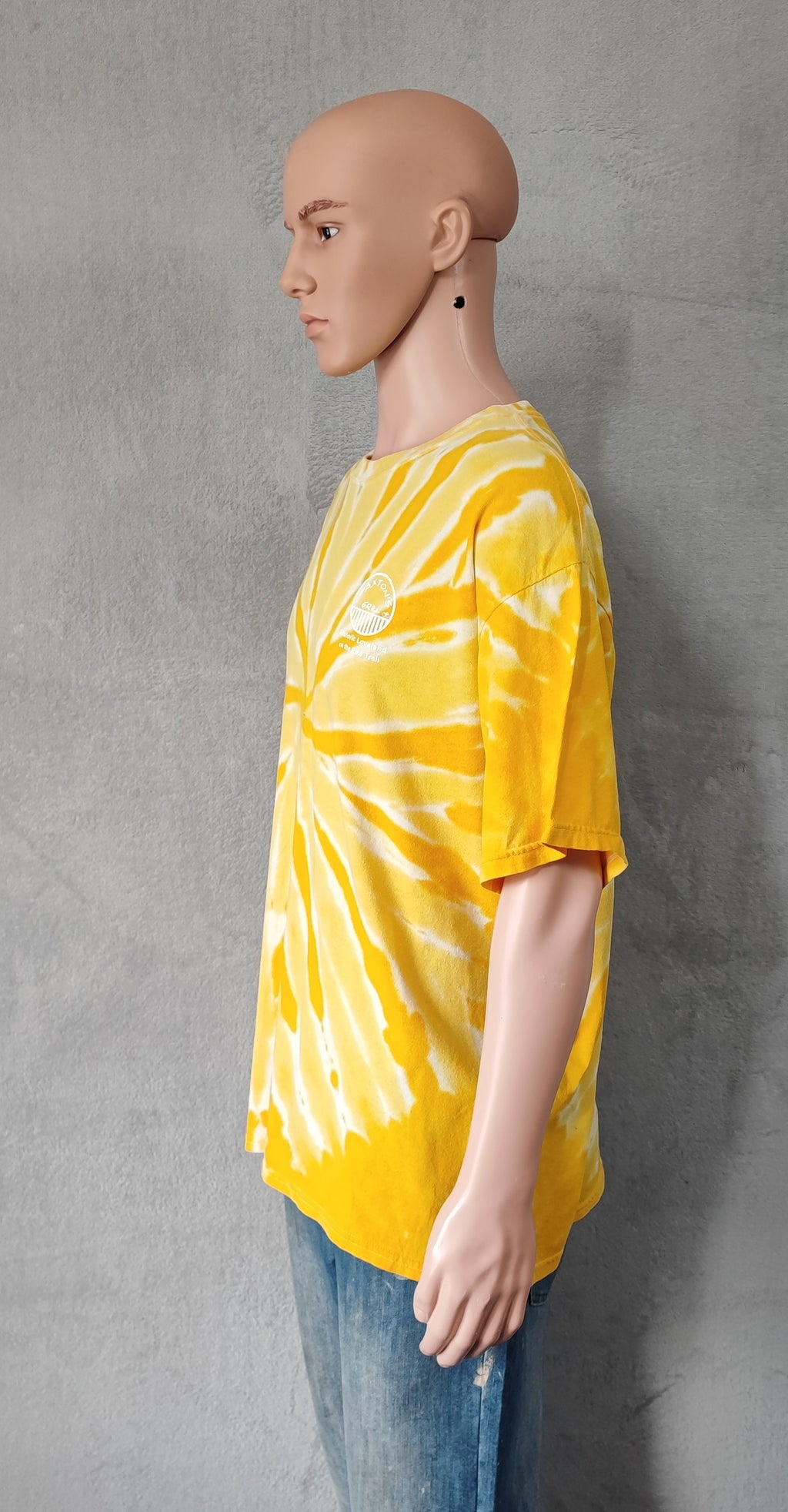 Gildan Yellow Tie Dye Paxtons Grill Little Miami Bike Trail T-Shirt Men's XL XXL