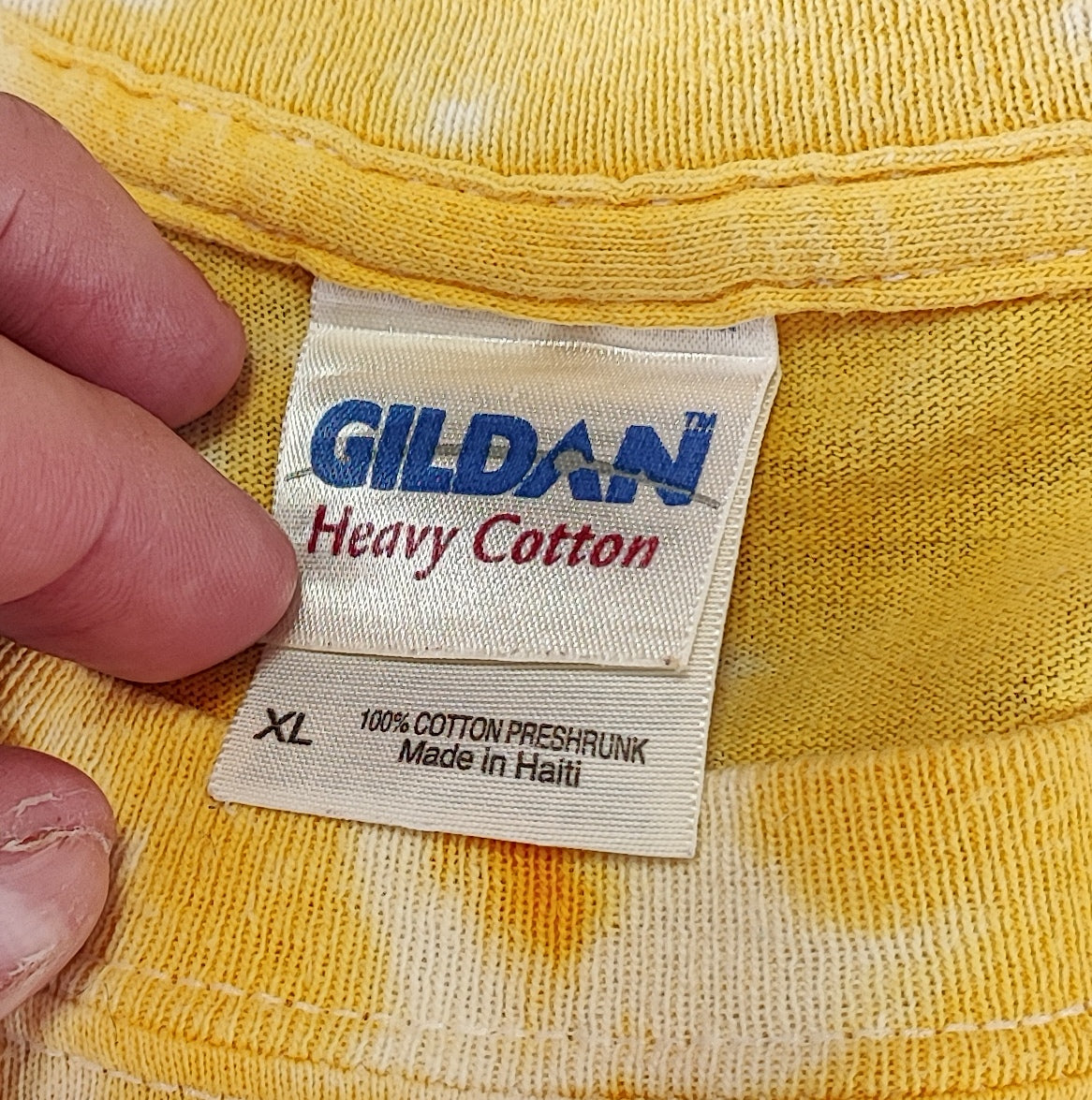 Gildan Yellow Tie Dye Paxtons Grill Little Miami Bike Trail T-Shirt Men's XL XXL