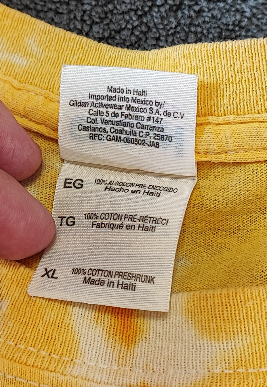 Gildan Yellow Tie Dye Paxtons Grill Little Miami Bike Trail T-Shirt Men's XL XXL