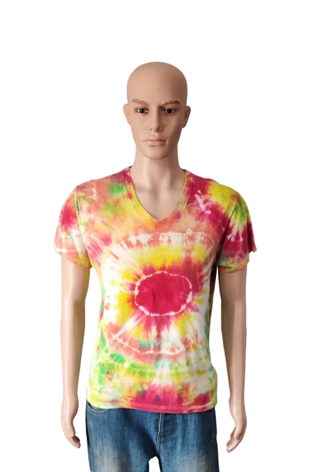Vintage Bamm-Bamm Flintstones Tie Dye Graphic T-Shirt Retro 90s Men's Size S