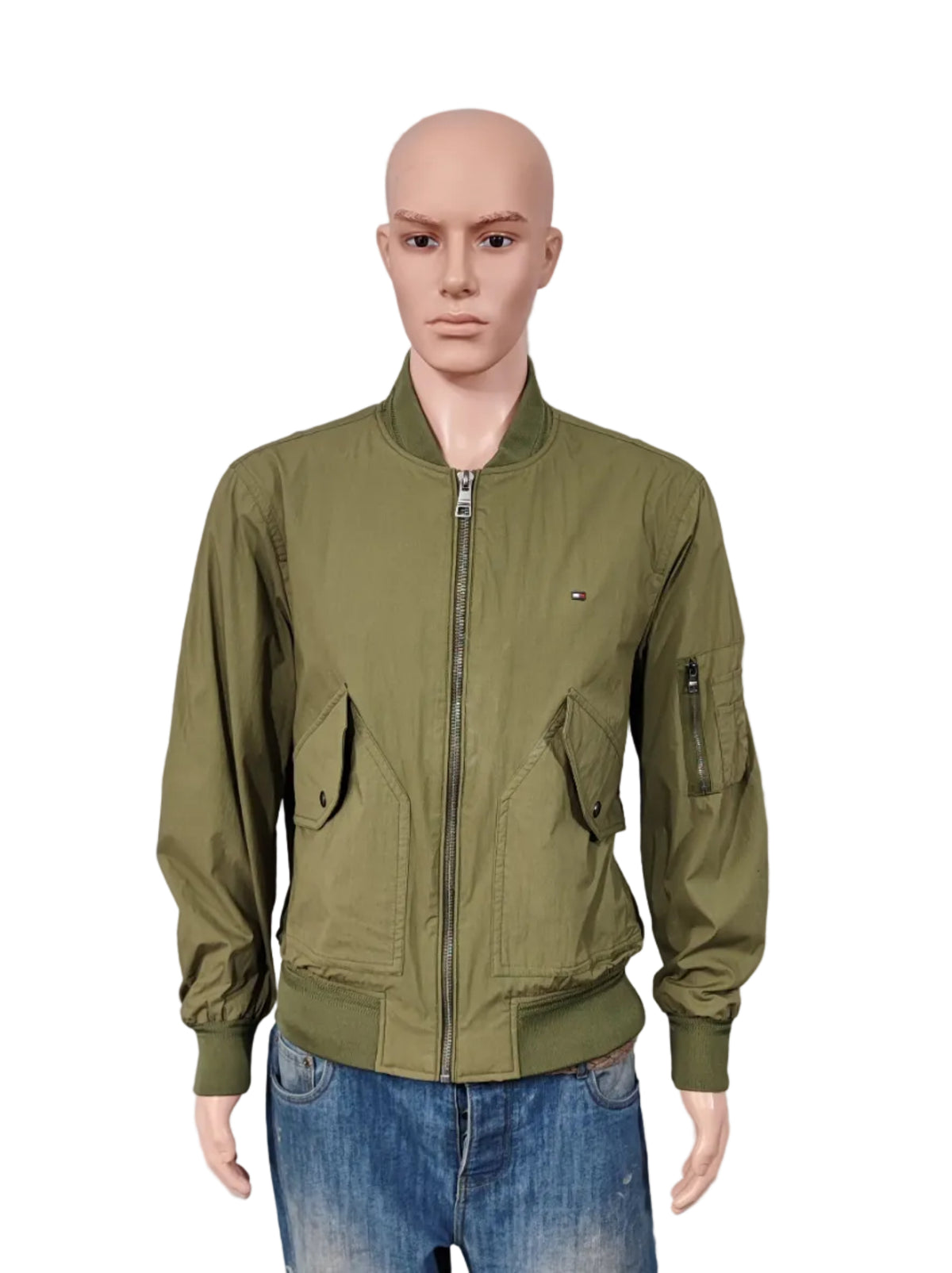 Vintage Tommy Hilfiger Plaid Lined Harrington Jacket Green Men Size Large