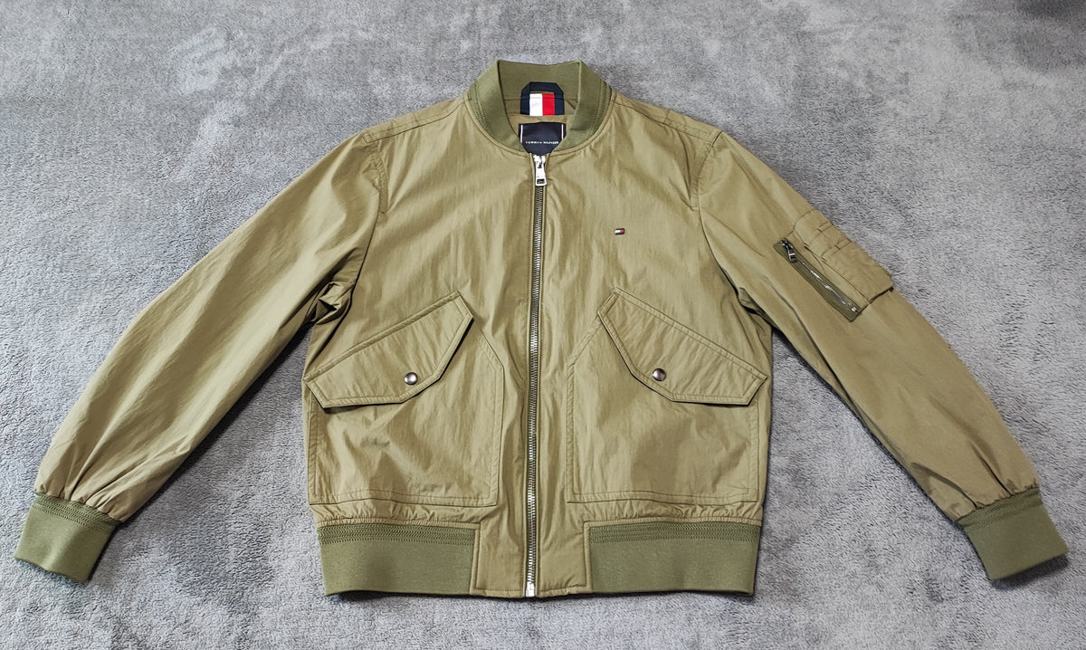 Vintage Tommy Hilfiger Plaid Lined Harrington Jacket Green Men Size Large