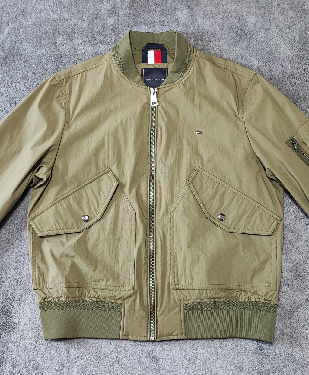 Vintage Tommy Hilfiger Plaid Lined Harrington Jacket Green Men Size Large