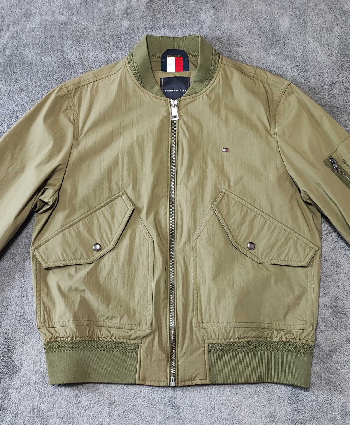 Vintage Tommy Hilfiger Plaid Lined Harrington Jacket Green Men Size Large