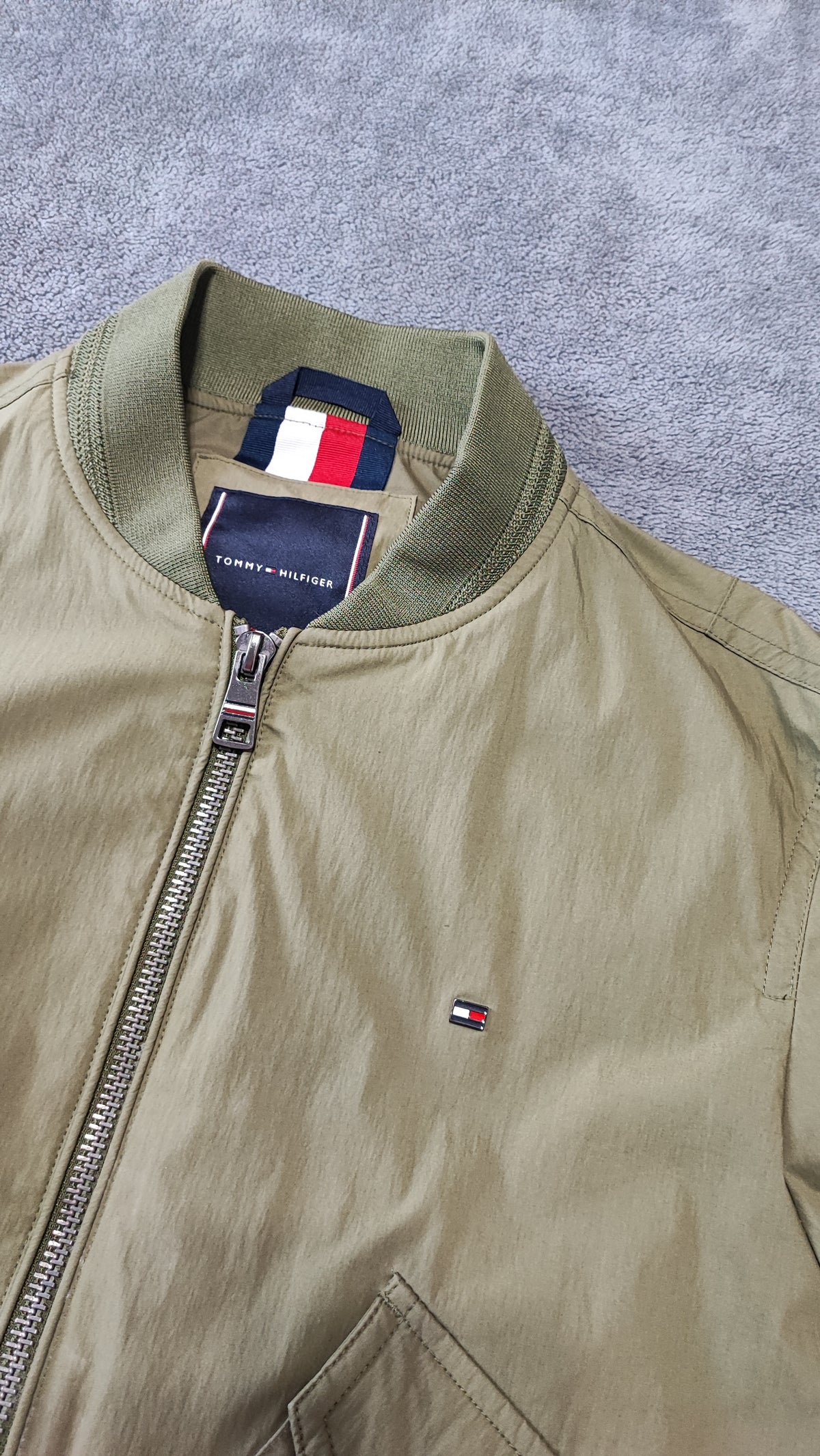 Vintage Tommy Hilfiger Plaid Lined Harrington Jacket Green Men Size Large