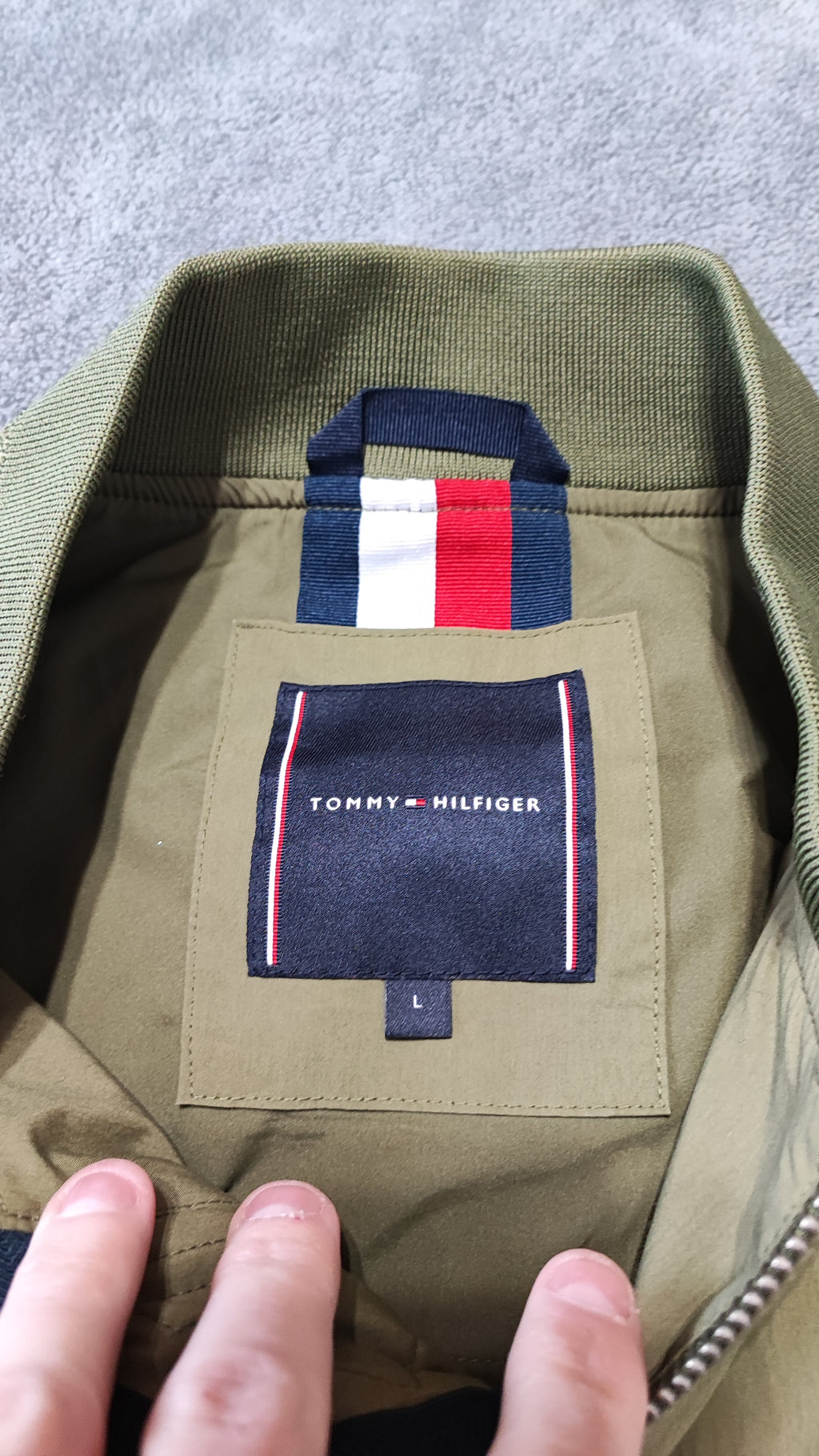 Vintage Tommy Hilfiger Plaid Lined Harrington Jacket Green Men Size Large