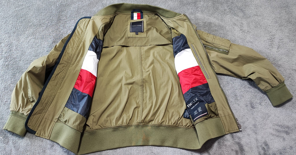 Vintage Tommy Hilfiger Plaid Lined Harrington Jacket Green Men Size Large