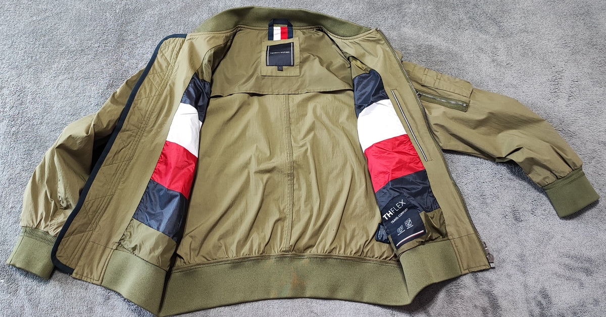 Vintage Tommy Hilfiger Plaid Lined Harrington Jacket Green Men Size Large