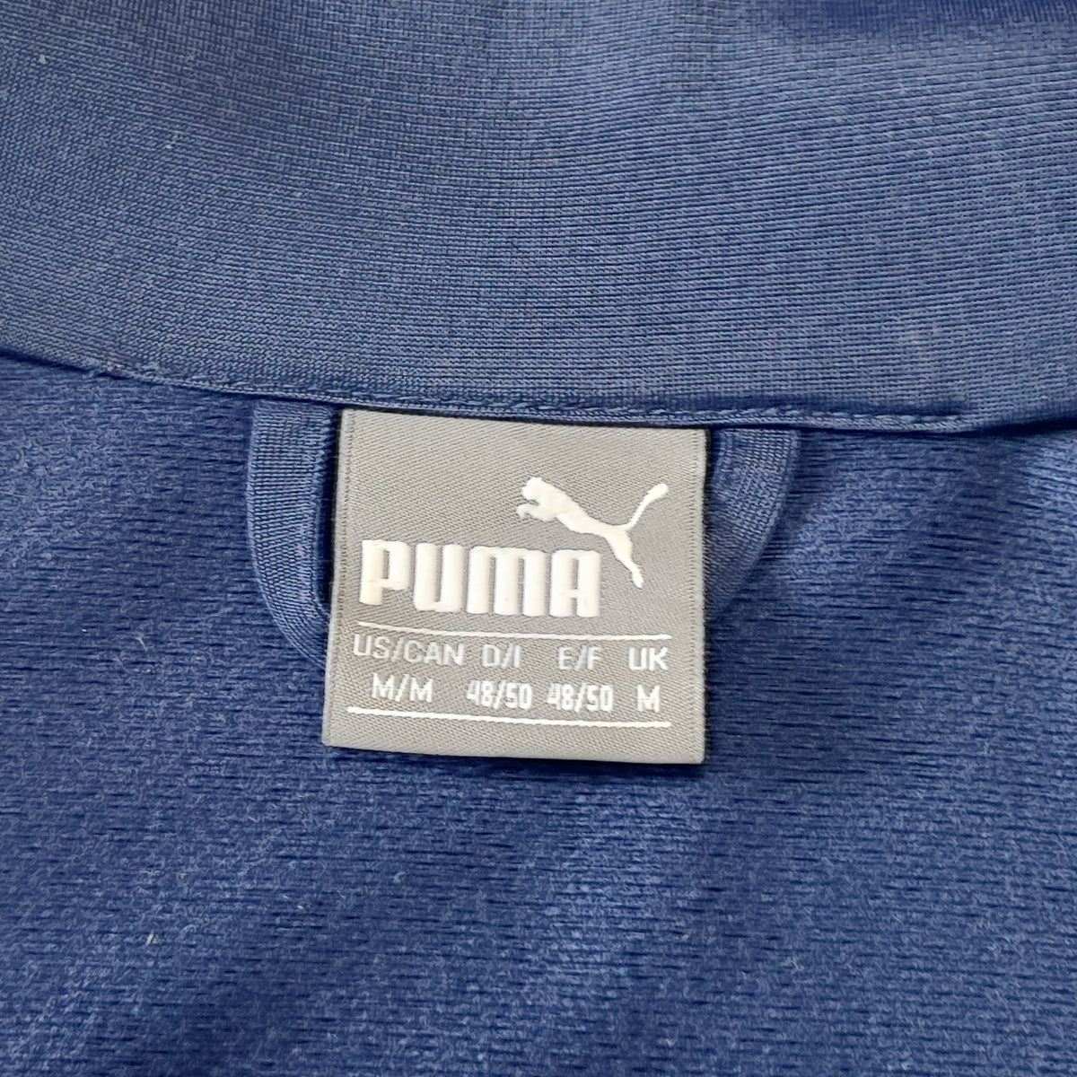 Vintage Puma Plain Navy Blue Piping Long Sleeve Track Jacket Men Size Large