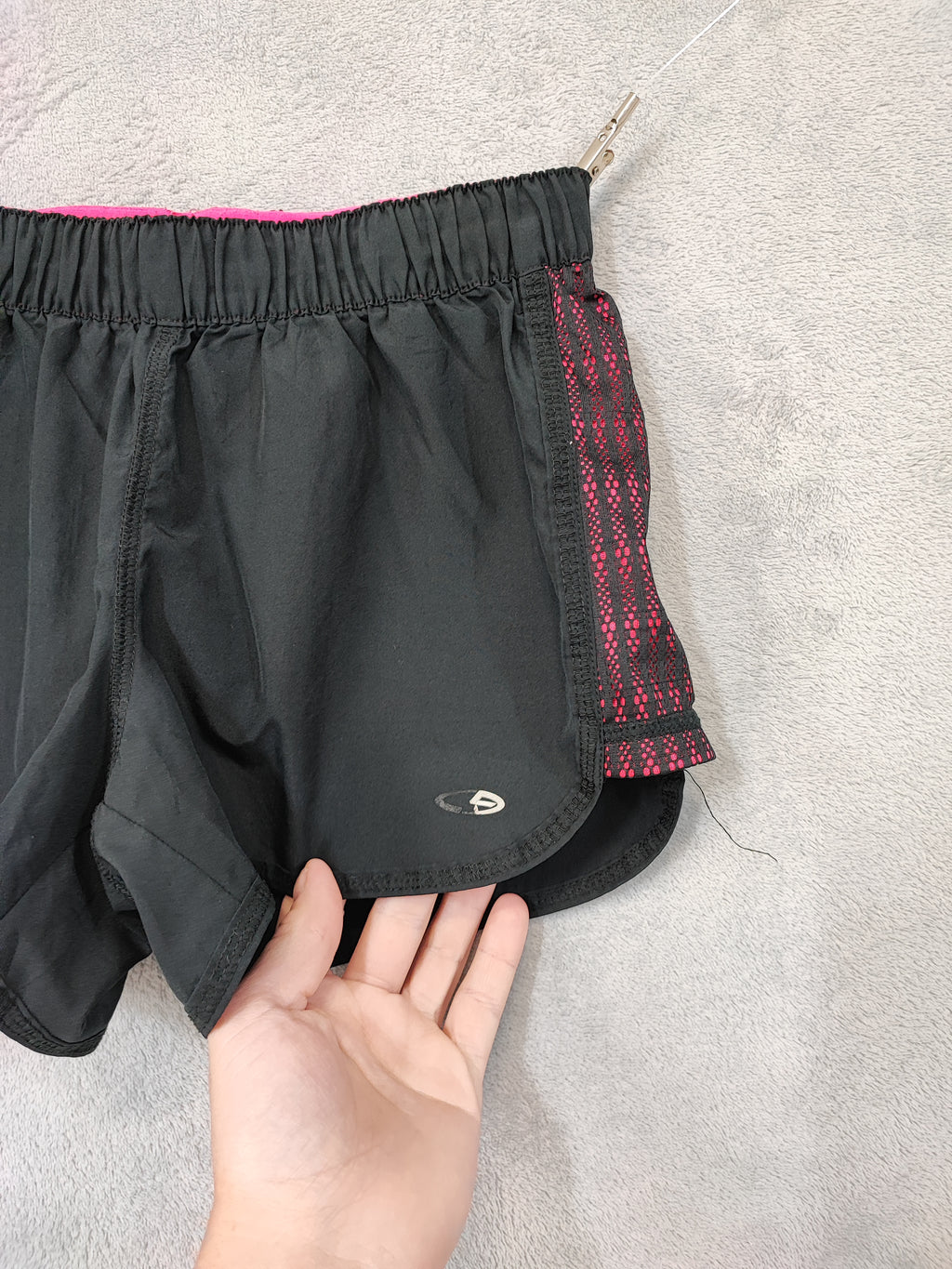 Champion C9 Pink Black Gym Shorts Women Size Small Female Running Workout Mesh