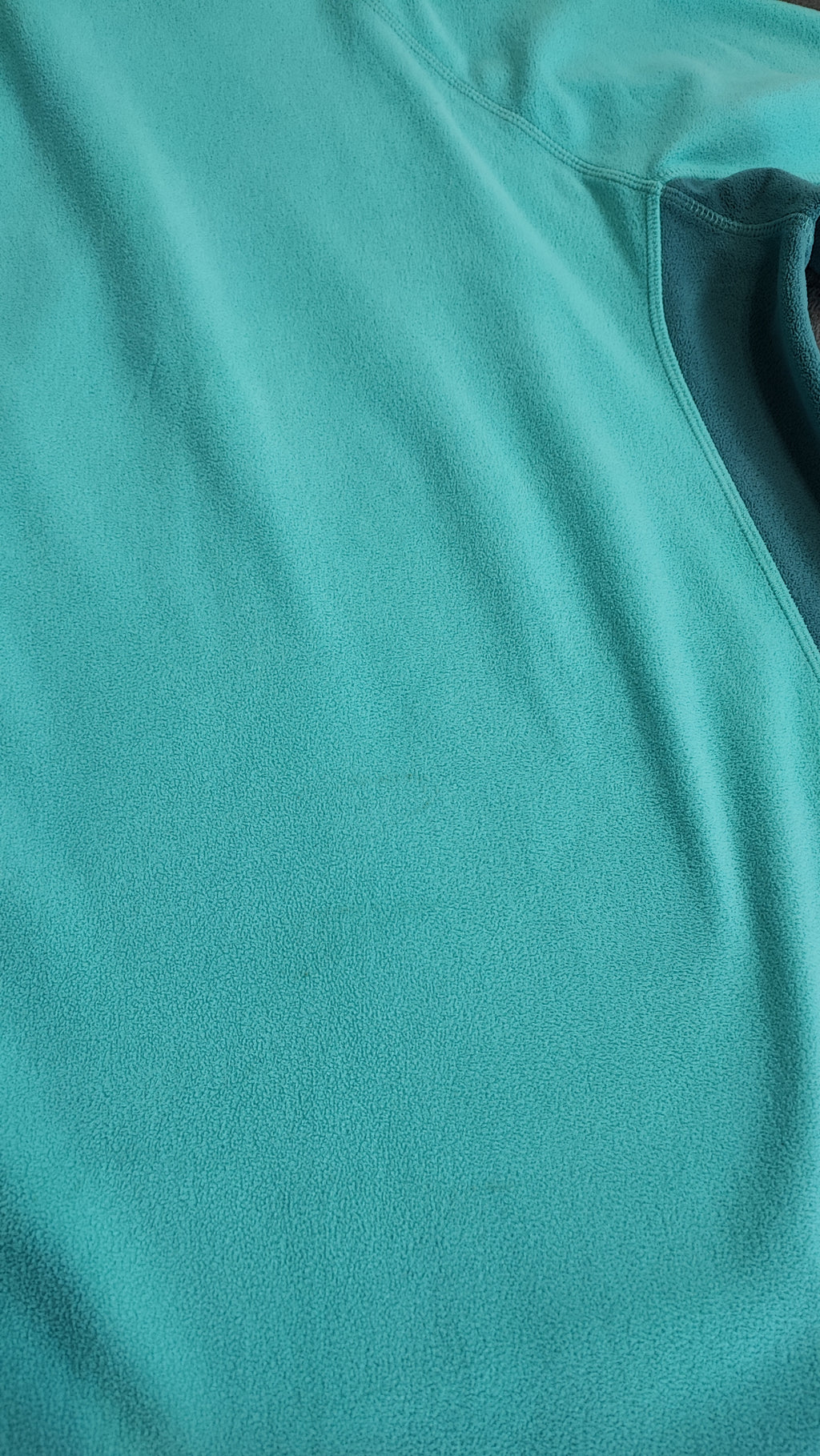 Vintage Berghaus Plain Turquoise Blue Half Zip Fleece Pullover Women UK 12 14