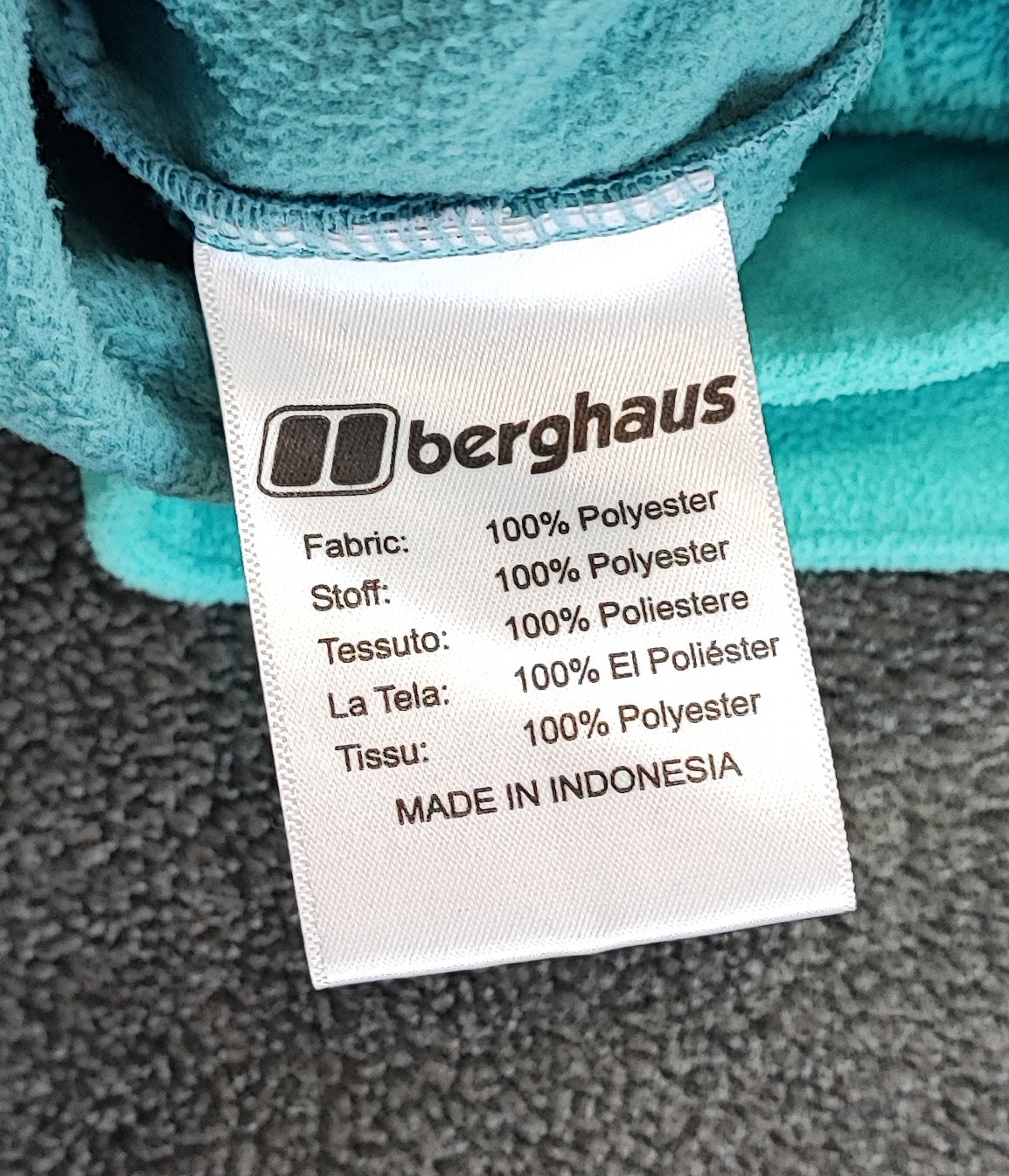 Vintage Berghaus Plain Turquoise Blue Half Zip Fleece Pullover Women UK 12 14