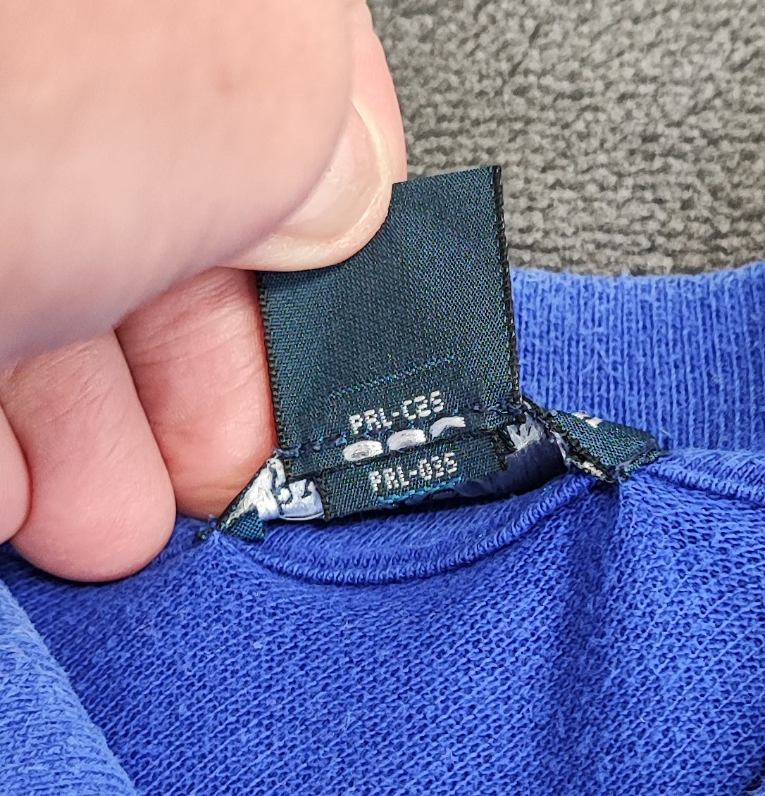 Vintage Polo Ralph Lauren Striped Rugby Shirt Blue Black White 90s Size Small S