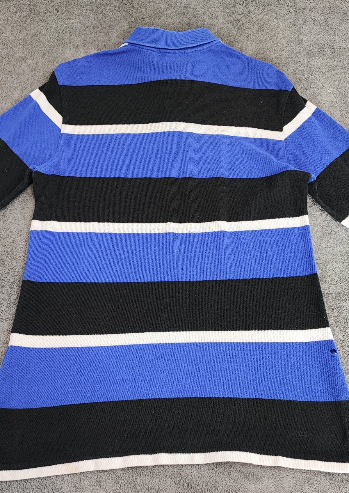 Vintage Polo Ralph Lauren Striped Rugby Shirt Blue Black White 90s Size Small S