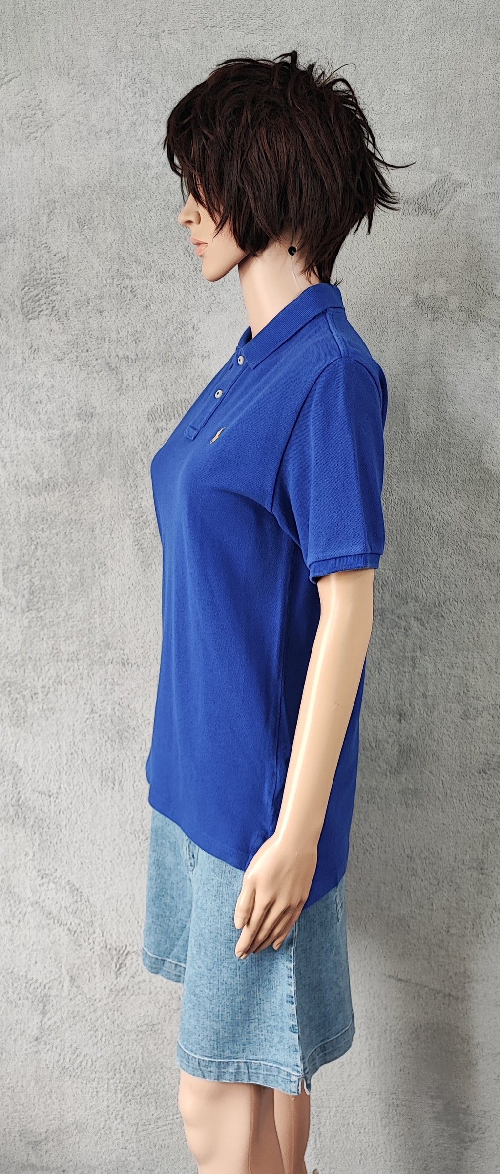 Vintage Ralph Lauren Embroidered Polo Shirt Faded Blue Retro 90s Size Small S