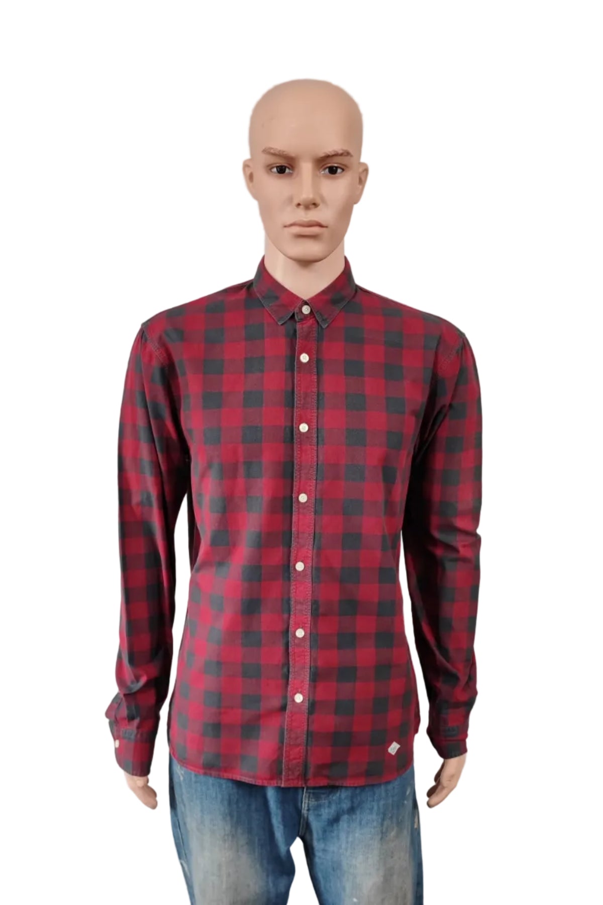 Vintage Diesel Checked Shirt Large Red Black Cotton Long Sleeve 90s Y2K Grunge