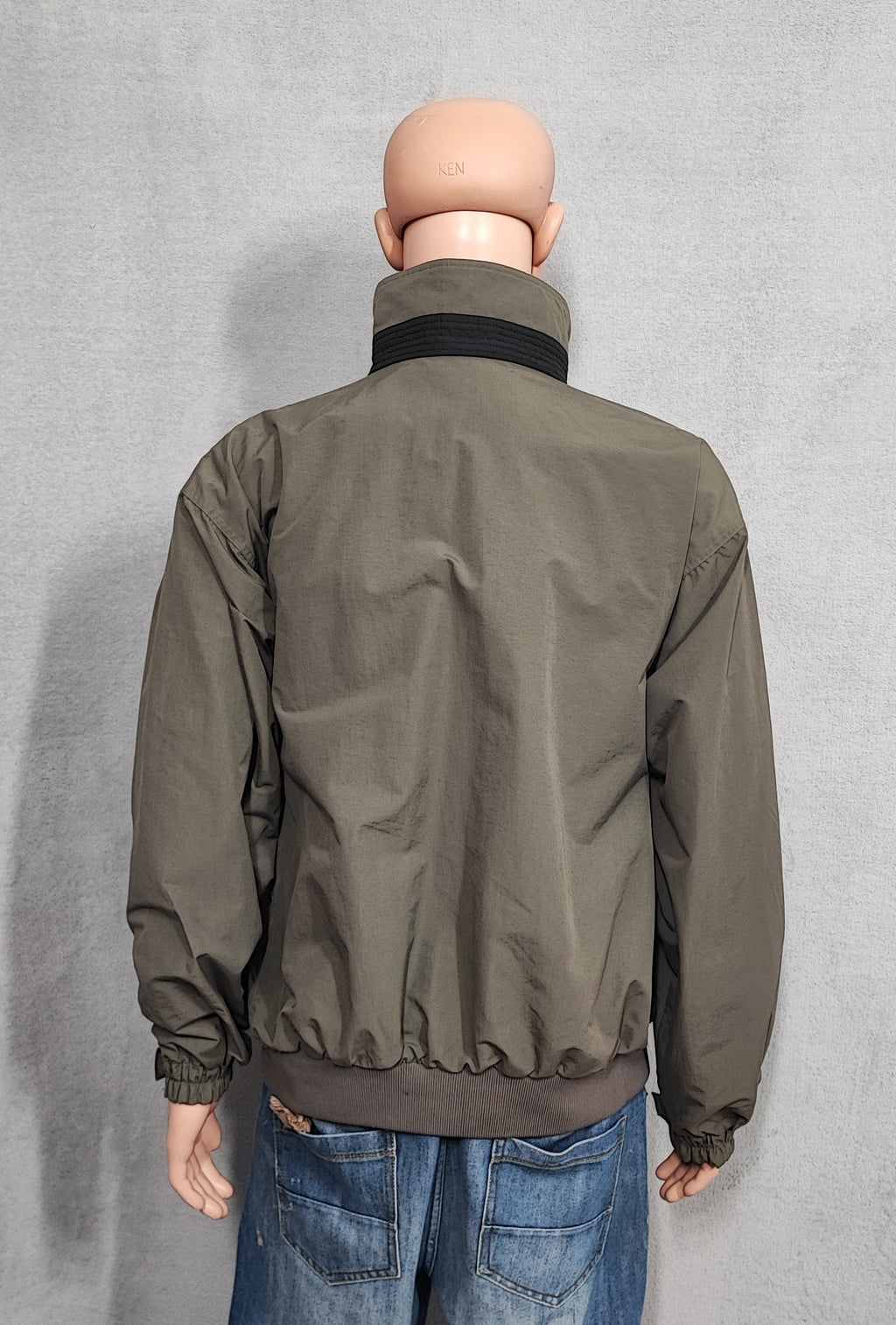 Vintage Columbia Plain Khaki Tan Nylon Technical Shell Jacket Men Size 3XL