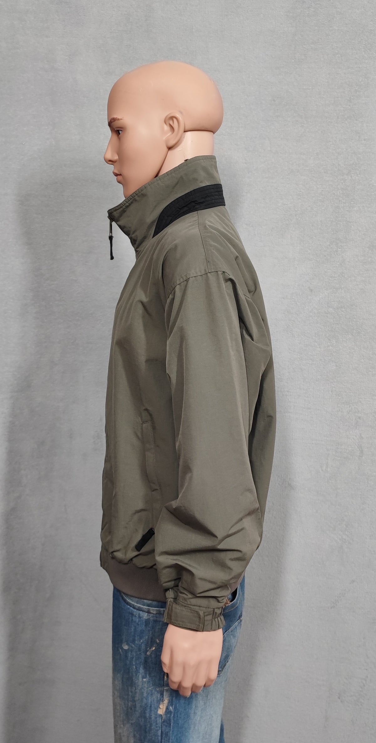 Vintage Columbia Plain Khaki Tan Nylon Technical Shell Jacket Men Size 3XL