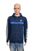 Vintage adidas Striped Hooded Track Jacket Faded Blue Men Size Medium
