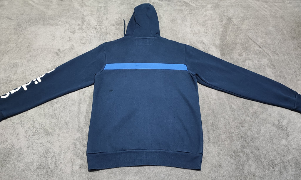 Vintage adidas Striped Hooded Track Jacket Faded Blue Men Size Medium
