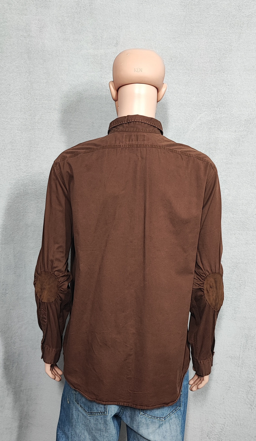 Vintage Polo Ralph Lauren Utility Long Sleeve Shirt Faded Brown Men's Size XL