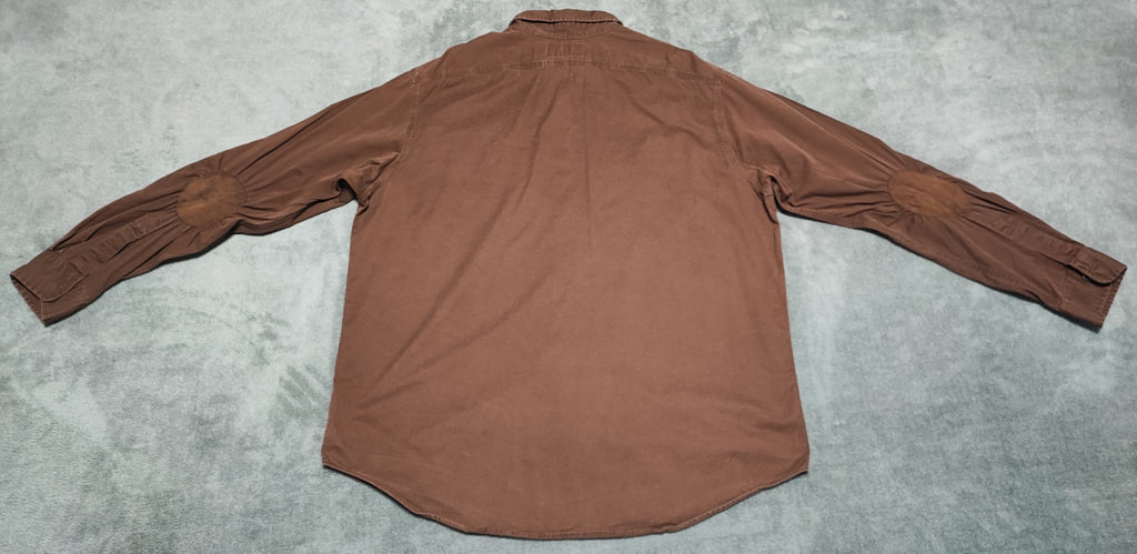 Vintage Polo Ralph Lauren Utility Long Sleeve Shirt Faded Brown Men's Size XL