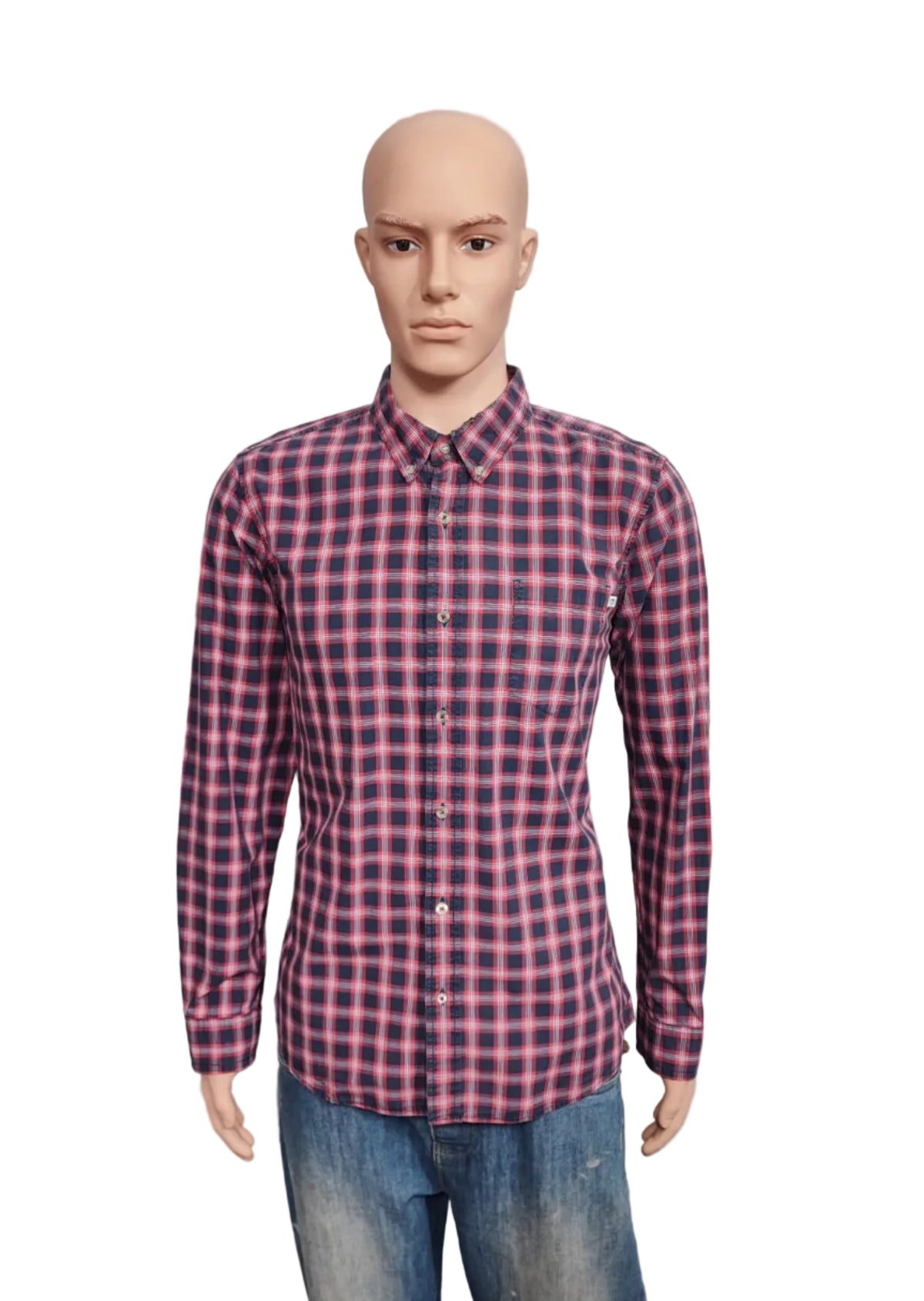Vintage Timberland Plaid Long Sleeve Western Pearl Snap Shirt Men Size Medium