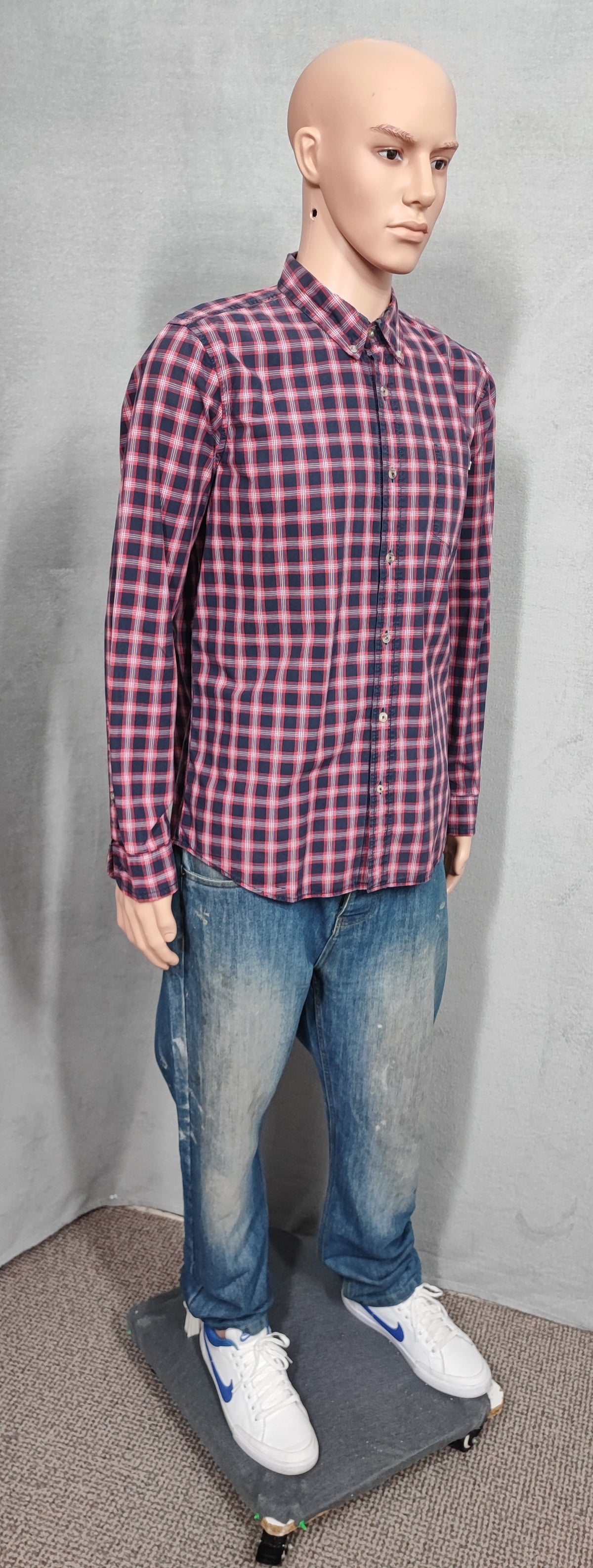 Vintage Timberland Plaid Long Sleeve Western Pearl Snap Shirt Men Size Medium