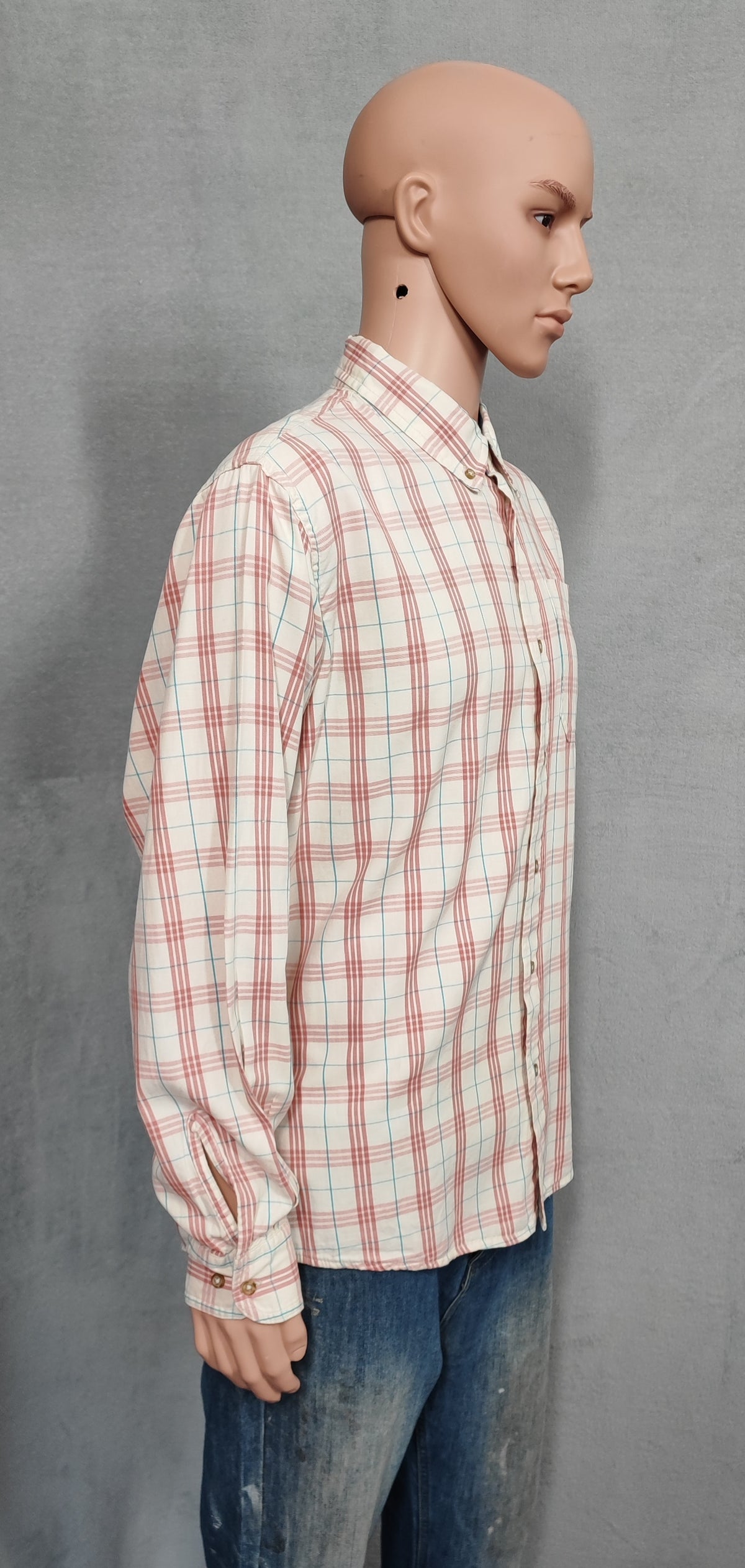 Vintage Wrangler Checked Long Sleeve Shirt Western Plaid Red Men's Size XL