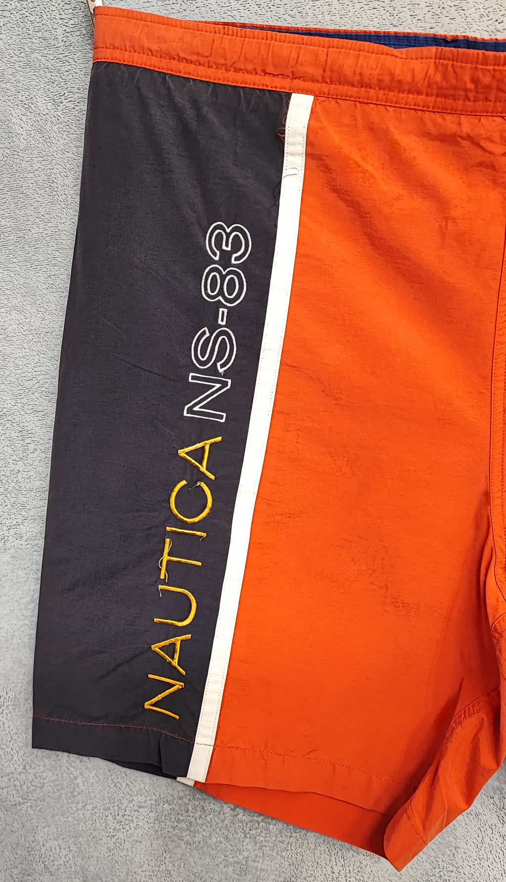 Nautica Orange Swim Shorts Men Size 38 Waist Beach Board Shorts Mesh Lined