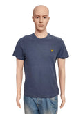 Vintage Lyle & Scott Striped T-Shirt Navy Blue Yellow Men's Size Medium M