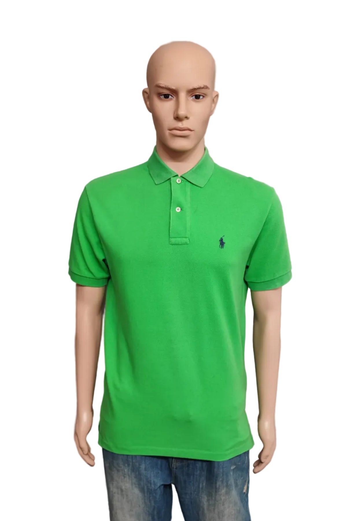 Vintage Polo Ralph Lauren Embroidered Pony Polo Shirt Green Retro 90s Men Size M