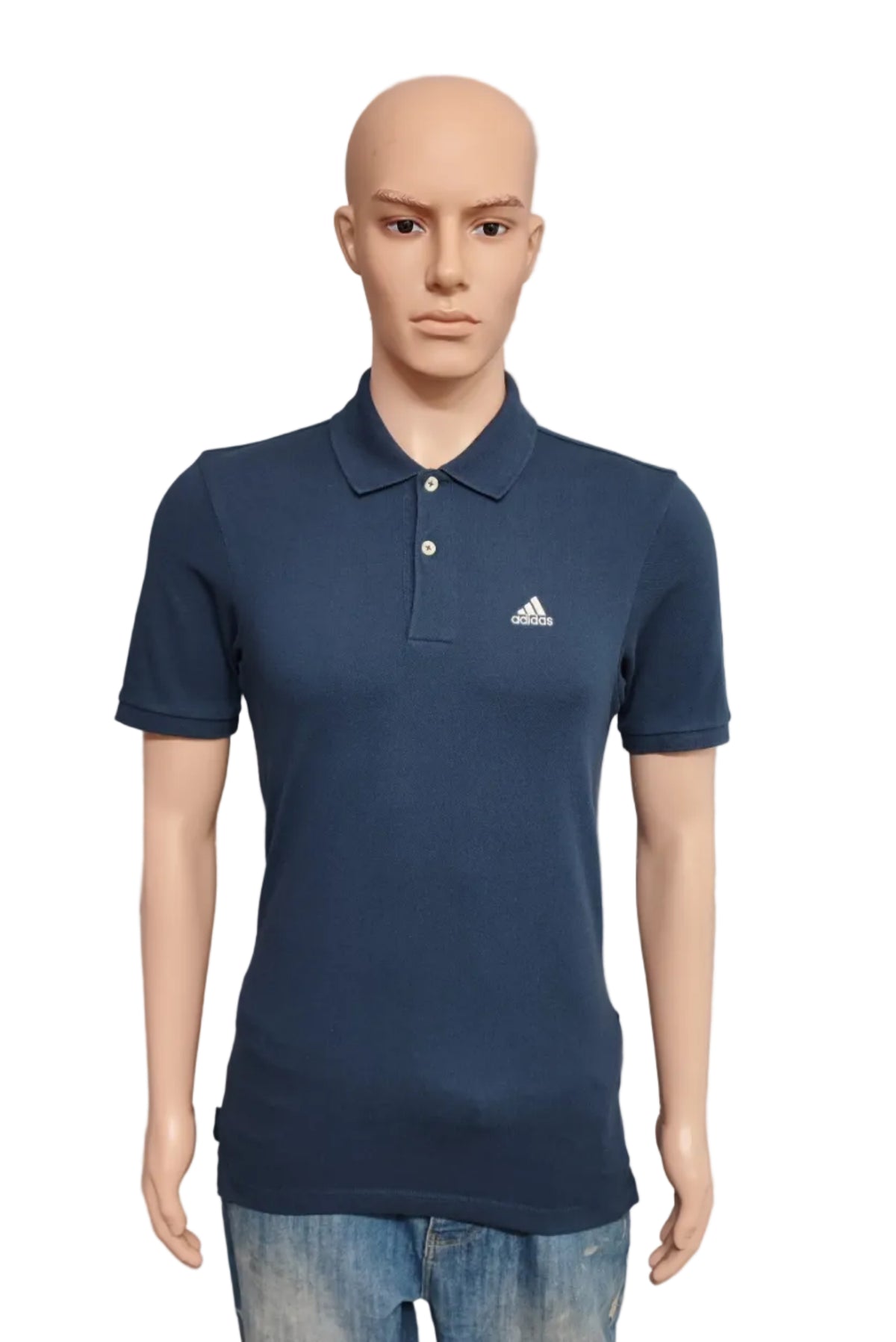 Vintage Adidas Climalite Performance Polo Shirt Navy Blue Retro Y2K Men's Size S