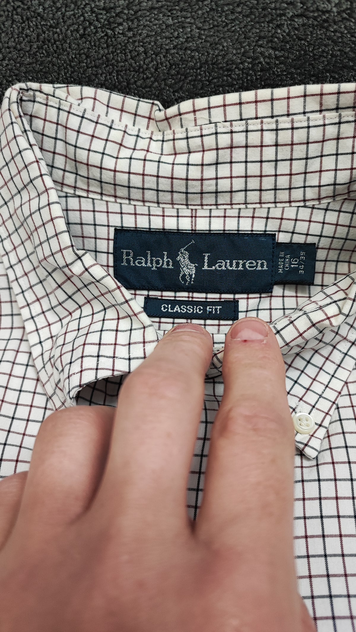 Vintage Polo Ralph Lauren Checked Long Sleeve Plaid Casual Shirt White Men's XL