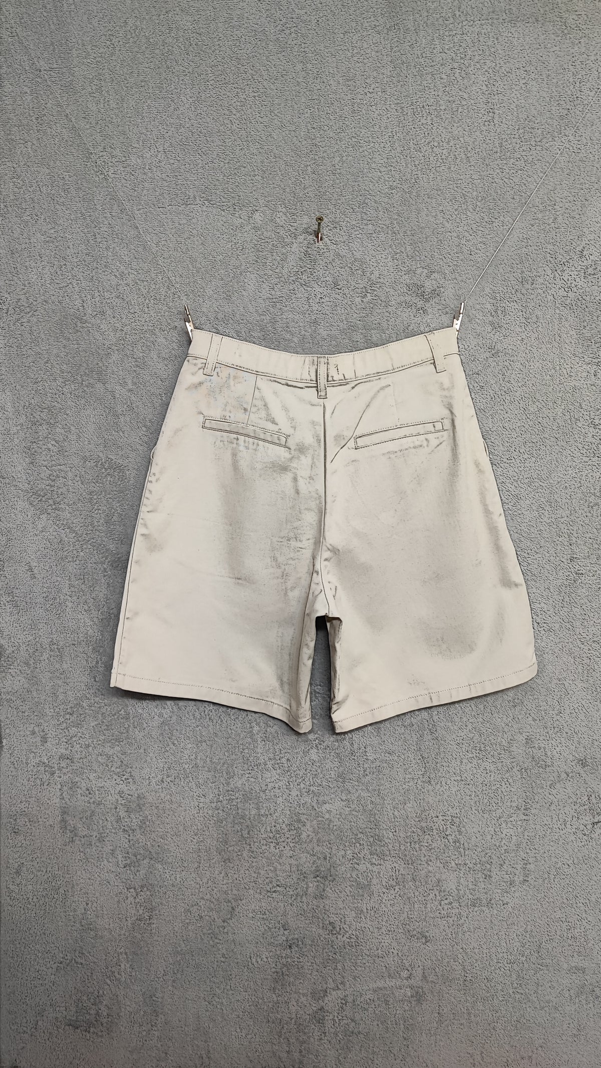 Lee Cream Chino Shorts Women Size 28 Waist Smart Casual Summer Pleated Jorts