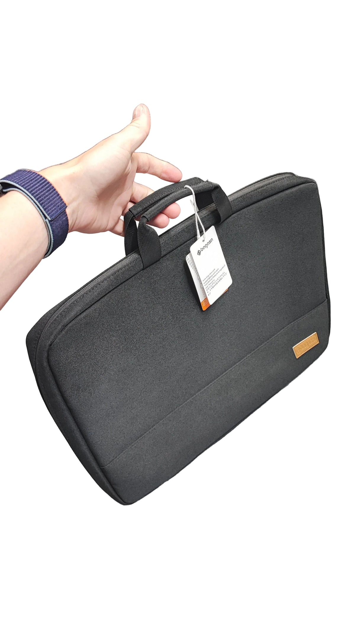 Vintage Bagasin Black Padded Laptop Bag Briefcase Messenger Business Travel Case