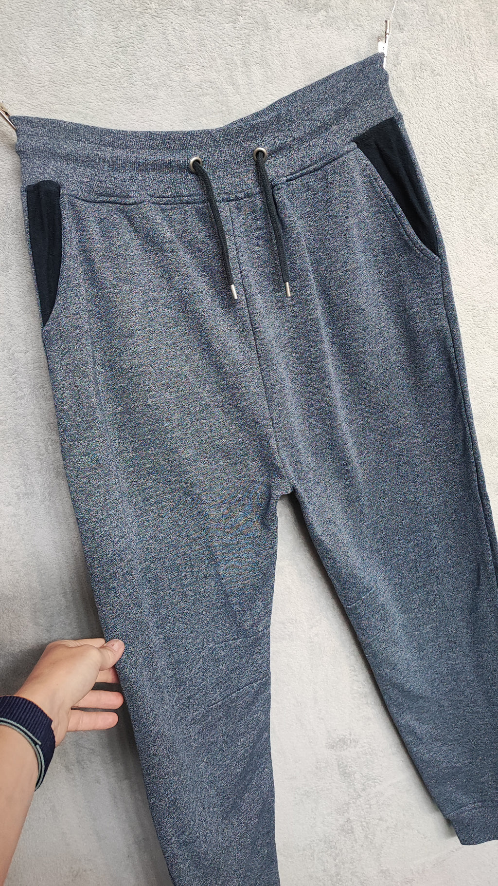 Vintage Cedarwood State Plain Blue Elastic Drawstring Bottoms Joggers Size M
