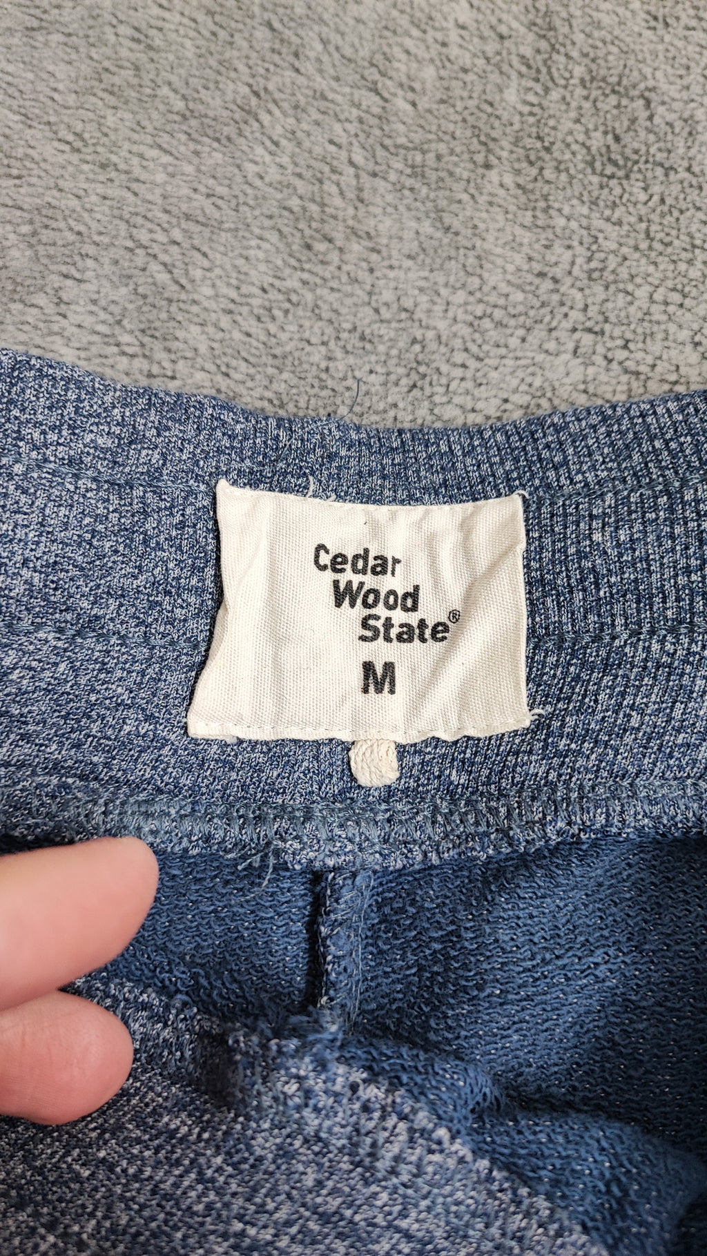 Vintage Cedarwood State Plain Blue Elastic Drawstring Bottoms Joggers Size M
