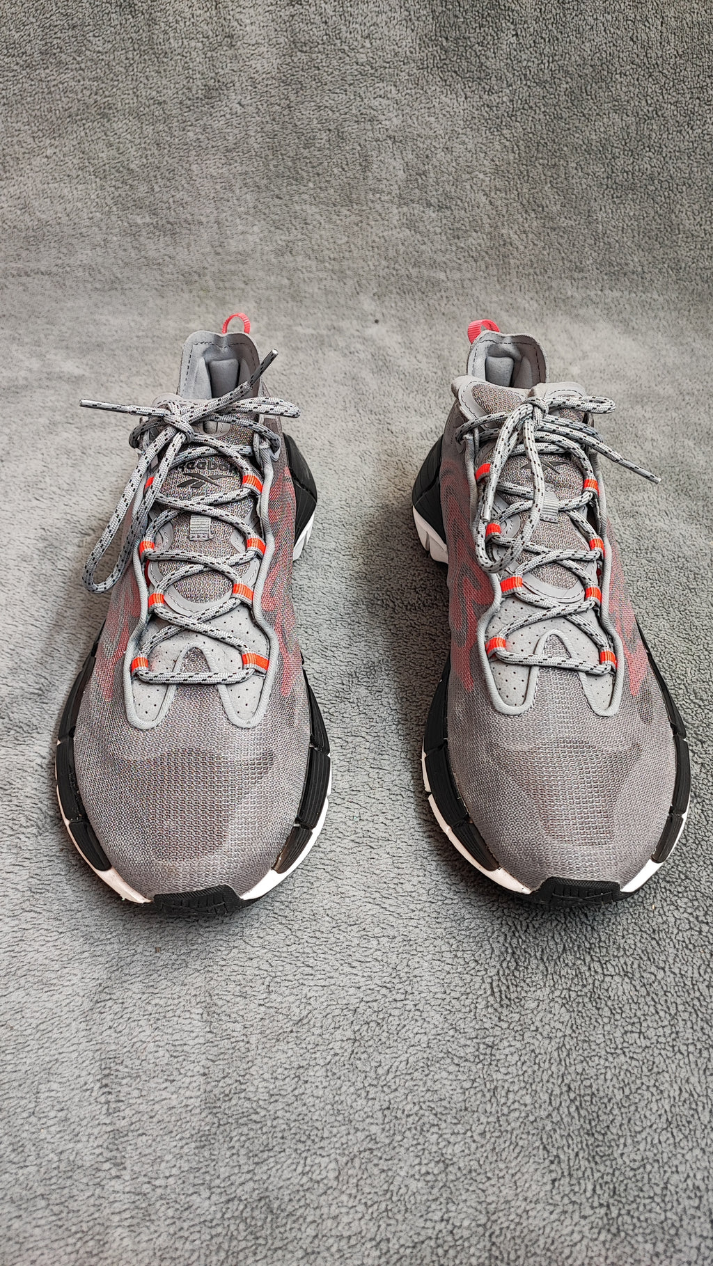 Vintage Reebok Zig Kinetica Grey Red Athletic Trainers Shoes Men Size UK 8 EU 42