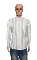 Vintage Calvin Klein Striped Long Sleeve Shirt White Black Men's Size Large L
