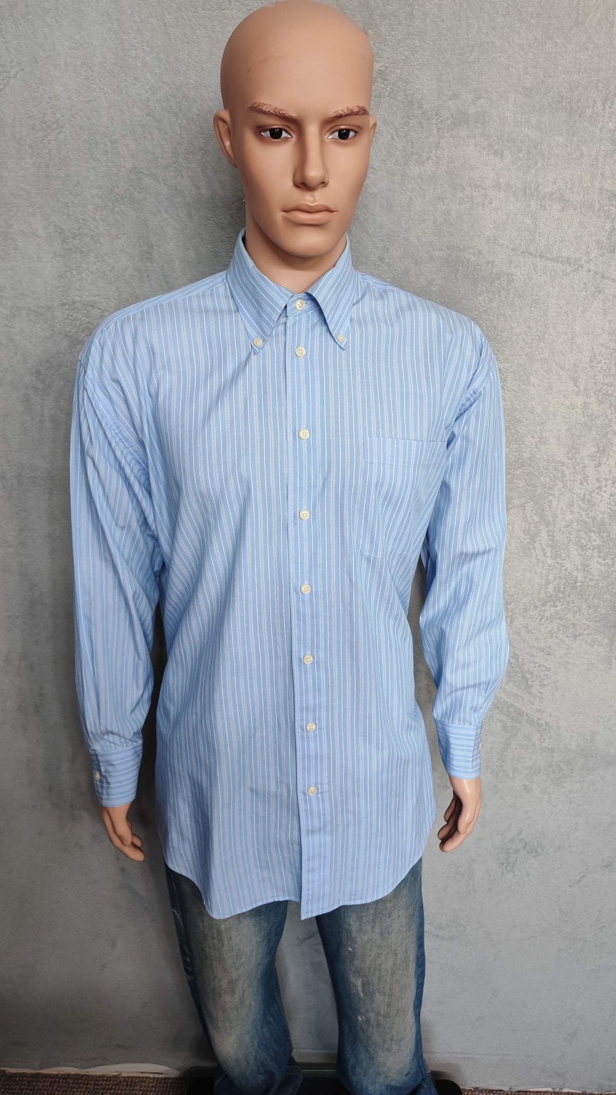 Vintage Nautica Striped Long Sleeve Shirt Blue White Men's Size XXL