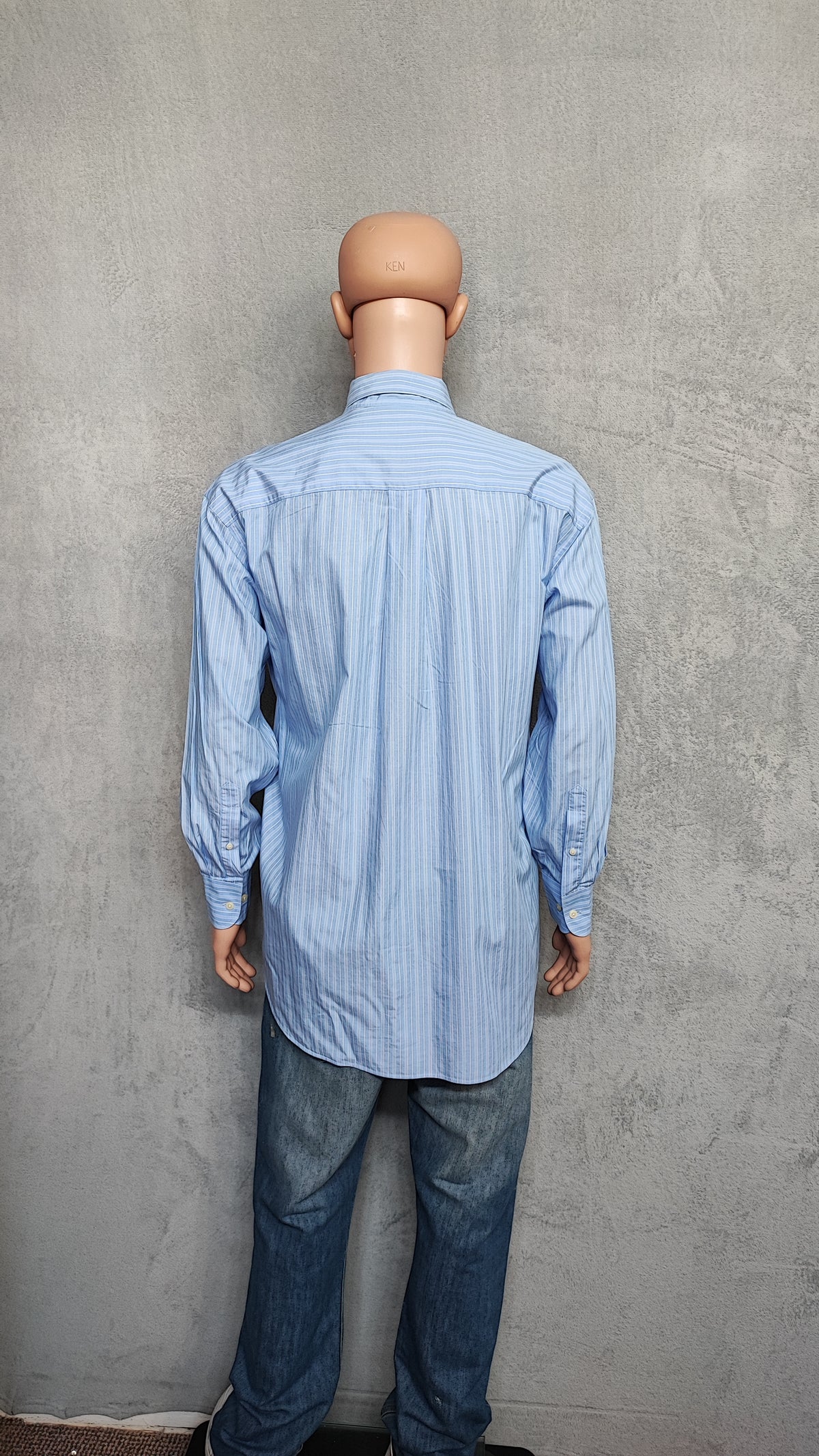 Vintage Nautica Striped Long Sleeve Shirt Blue White Men's Size XXL