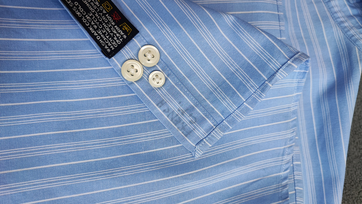 Vintage Nautica Striped Long Sleeve Shirt Blue White Men's Size XXL